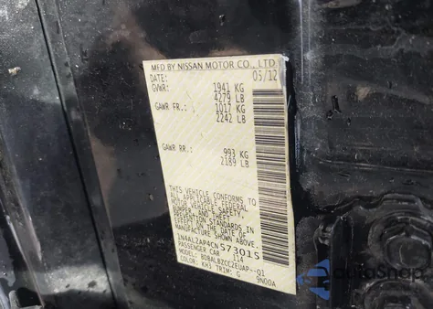 2012 Nissan Altima 2.5 S from USA, damaged, VIN 1N4AL2AP4CN573015